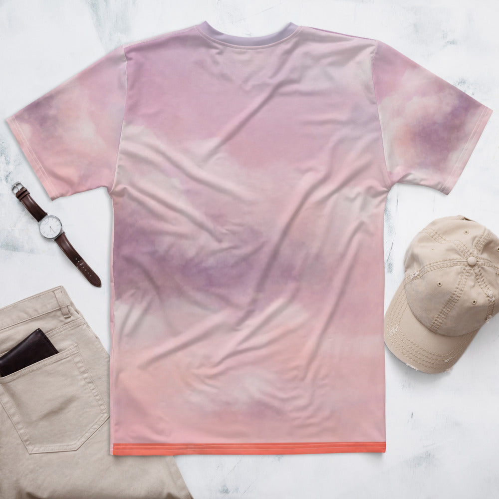 10 rose classic.logo on the pink clouds Men's T-shirt