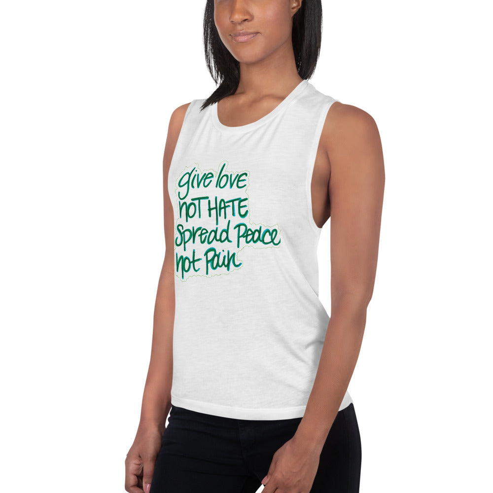 spread peace Ladies’ Muscle Tank