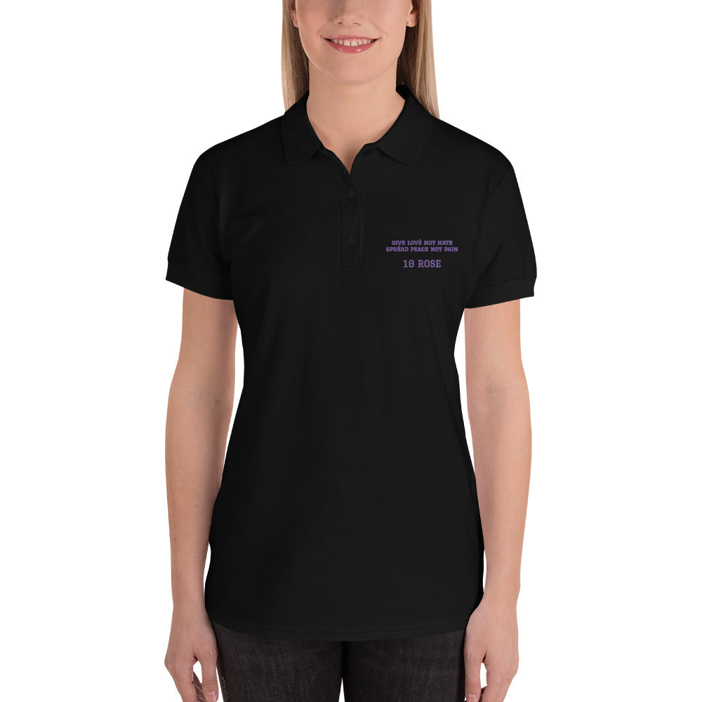 spread peace hi quality Embroidered Women's Polo Shirt