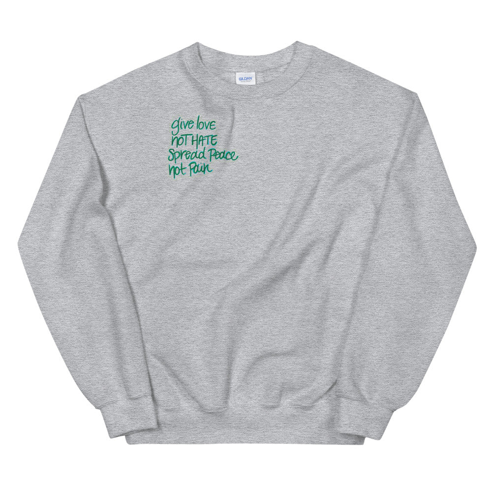 spread peace women's Sweatshirt